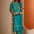 women ethnic motifs embroidered regular thread work kurta with trousers