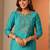 women ethnic motifs embroidered regular thread work kurta with trousers