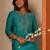 women ethnic motifs embroidered regular thread work kurta with trousers
