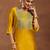 floral yoke design sequnnied straight kurta with trousers & dupatta