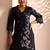 women floral embroidered regular thread work kurta with trousers