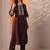 women floral yoke design pleated regular kurta with trousers