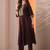 women floral yoke design pleated regular kurta with trousers