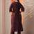 women floral yoke design pleated regular kurta with trousers