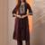 women floral yoke design pleated regular kurta with trousers