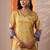 women ethnic motifs printed regular kurta with trousers & with dupatta