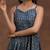 womens blue printed anarkali kurta with trousers & dupatta