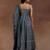 womens blue printed anarkali kurta with trousers & dupatta