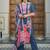 floral printed mirror work linen kurta with trousers & dupatta