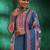 floral printed mirror work linen kurta with trousers & dupatta