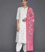 floral printed regular sequinned kurta with salwar & dupatta