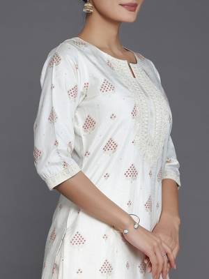 floral printed regular sequinned kurta with salwar & dupatta 2