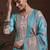 ethnic motifs printed notch neck straight kurta with trousers & dupatta