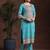 ethnic motifs printed notch neck straight kurta with trousers & dupatta