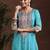 ethnic motifs printed notch neck straight kurta with trousers & dupatta
