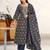 women ethnic motifs printed regular cotton blend kurta with trousers & with dupatta