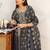 women ethnic motifs printed regular cotton blend kurta with trousers & with dupatta