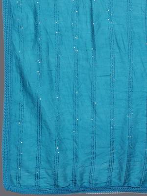 ethnic motifs embroidered straight kurta with trousers & dupatta 4