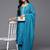 ethnic motifs embroidered straight kurta with trousers & dupatta
