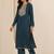 floral embroidered round neck silk blend kurta with trousers & dupatta