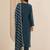 floral embroidered round neck silk blend kurta with trousers & dupatta