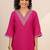 floral yoke design v-neck zari straight kurta with trousers and dupatta