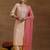 ethnic embroidered sequinned u-neck straight kurta with trouser and dupatta
