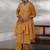 paisley printed thread work v-neck  cotton kurta with trouser & dupatta
