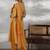 paisley printed thread work v-neck  cotton kurta with trouser & dupatta