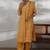 paisley printed thread work v-neck  cotton kurta with trouser & dupatta