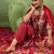 floral printed v-neck sequinned a-line kurta with salwar & dupatta