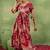 floral printed v-neck sequinned a-line kurta with salwar & dupatta