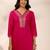women embroidered regular kurta with trousers & with dupatta