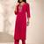 women embroidered regular kurta with trousers & with dupatta
