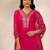 women embroidered regular kurta with trousers & with dupatta