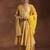 womens yellow printed anarkali kurta with trousers & dupatta