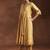 womens yellow printed anarkali kurta with trousers & dupatta