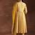 womens yellow printed anarkali kurta with trousers & dupatta