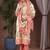 floral printed keyhole neck straight kurta with trousers & dupatta