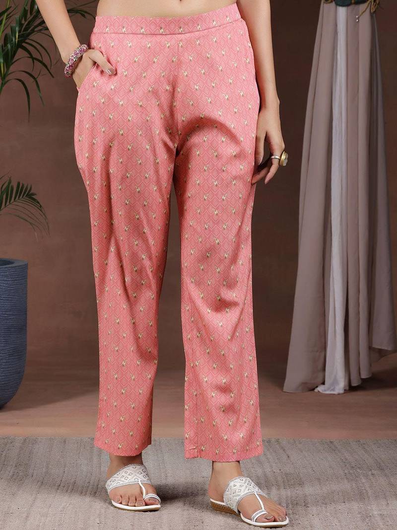 floral printed keyhole neck straight kurta with trousers & dupatta