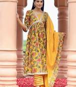 floral printed empire sequinned a-line kurta with trousers & dupatta