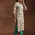 floral printed notched neck straight kurta with trousers & dupatta