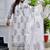 floral printed mandarin collar straight kurta with trousers & dupatta