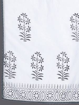 floral printed mandarin collar straight kurta with trousers & dupatta 3