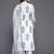 floral printed mandarin collar straight kurta with trousers & dupatta