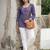 Purple  pure cotton printed tunic for women