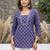 Purple  pure cotton printed tunic for women
