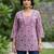 Lavender  pure cotton printed tunic for women