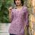 Lavender  pure cotton printed tunic for women