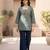 Green  pure cotton printed tunic for women